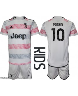 Günstige Juventus Paul Pogba #10 Auswärts Trikotsatzt Kinder 2023-24 Kurzarm (+ Kurze Hosen)